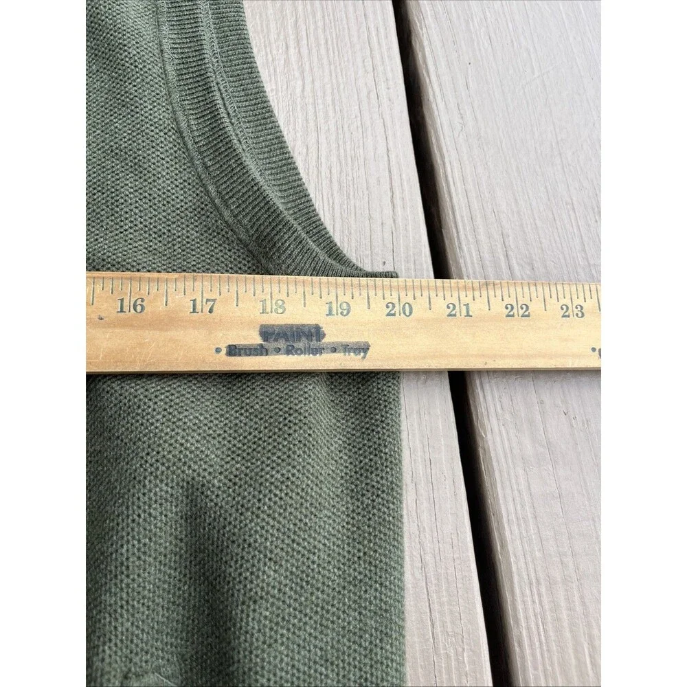POLO Ralph Lauren Men's Knit Sweater Vest Full Zipper Cotton Green Size Large